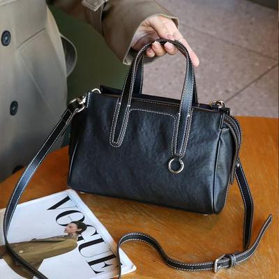Top Layer Vegetable Tanned Cowhide Bowling Tote Pillow Bag Vintage Tote Bag Crossbody Bag
