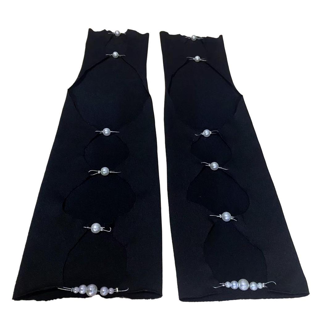 Spicy Girl Beaded Hollow Arm Sleeves - Y2K Dark Style Summer Collection