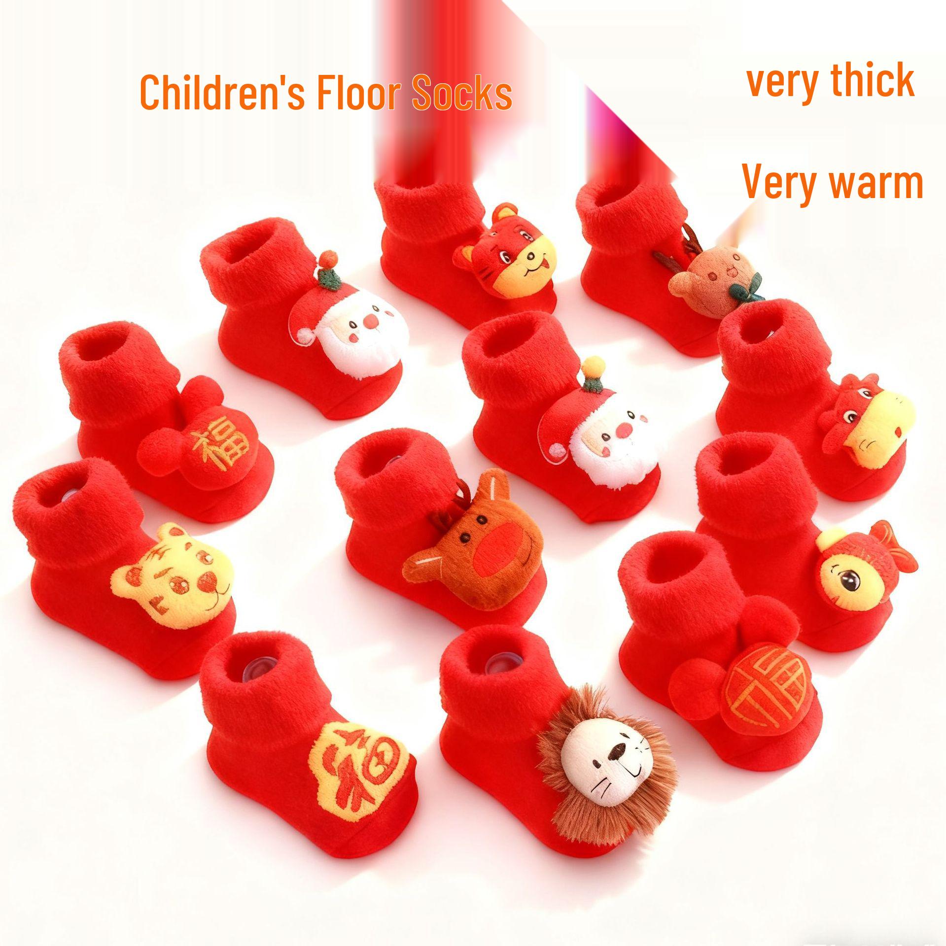 

Newcomer Offer: Festive Red 3D Cartoon Non-Slip Baby Towel Socks