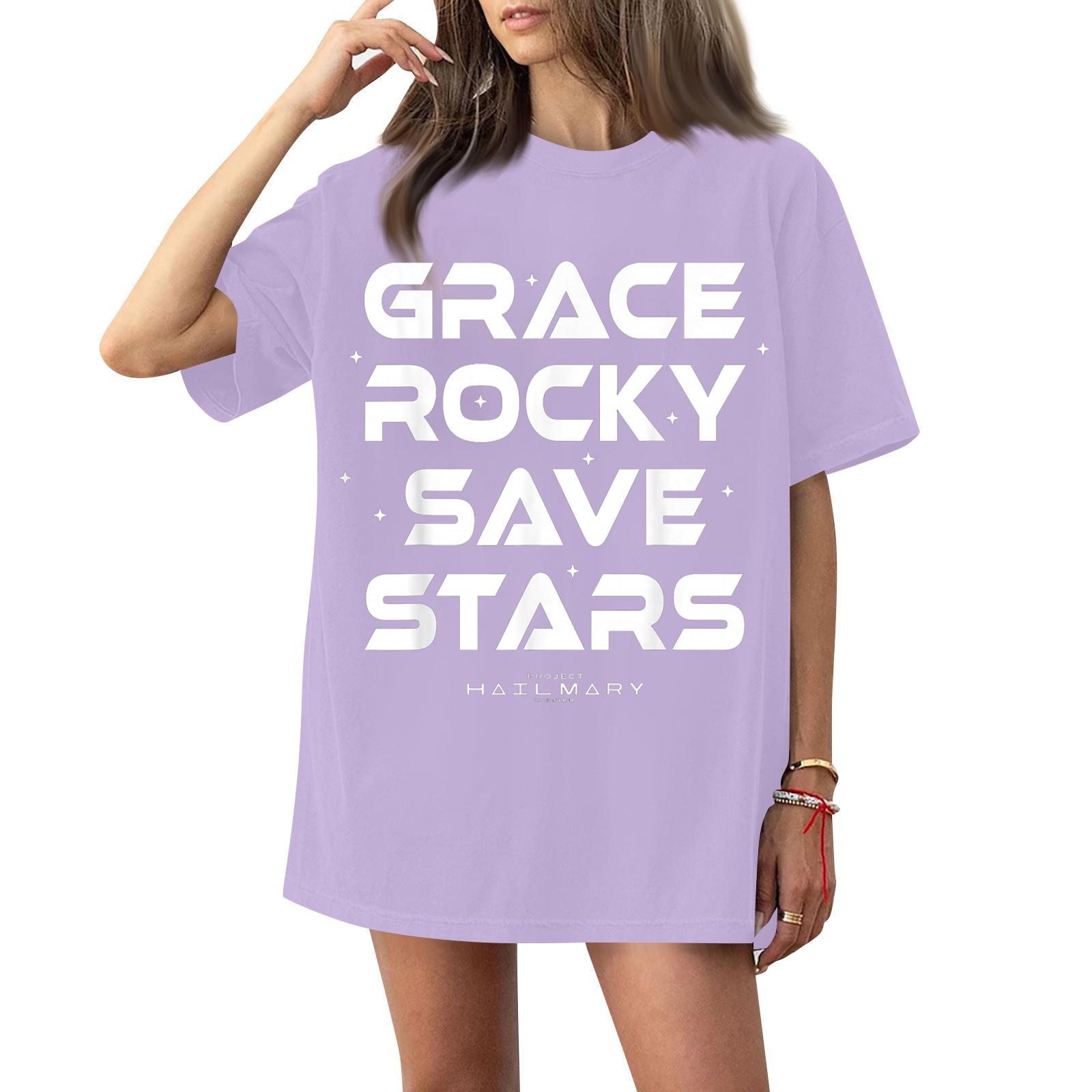 

Women s Casual Crew Neck Short Sleeve T-Shirt Relaxed Fit Graphic Print Comfortable Lightweight Top for Everyday Wear L фиолетовый