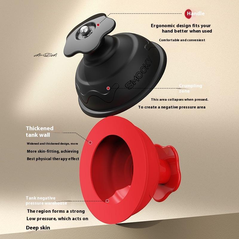 2Pcs Silicone Vacuum Therapy Cups Press Type Cellulite Suction Cup Back Body Anti-Cellulite Massage Tool for Family Use