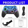 RGB Wireless BT Controller for Nintendo Switch 1/2/OLED Gamepad for Android Phone/PC Hall Effect Joystick with Turbo Function