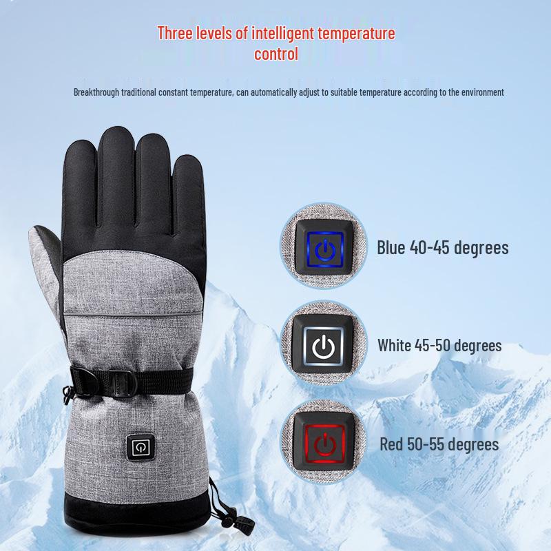 Smart Heated Touchscreen Winter Ski Gloves for Outdoor Sports