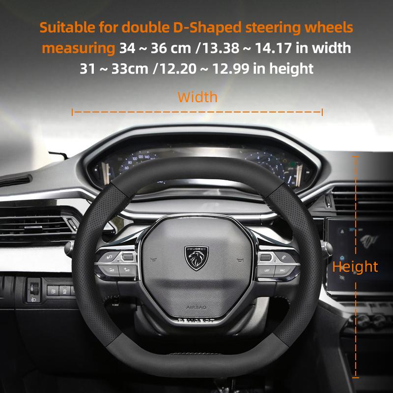For Peugeot Carbon Fiber Texture Perforated Leather Steering Wheel Cover 508 3008 207 2008 307 Sw 308 206 208 5008 301 Expert