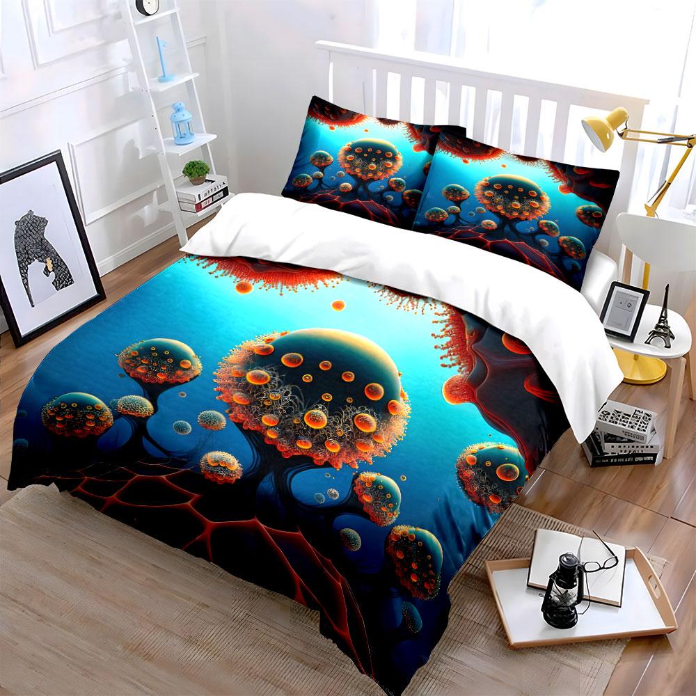 Charming Cosmic Bubbles Blossom Bedding Sets Duvet Covers Pillowcases(1* Duvet Cover 2* Pillowcases Without Duvet Insert)