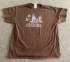 Vintage Arizona Shirt Size XL Southwestern Western Coyote Cactus Abstract Brown