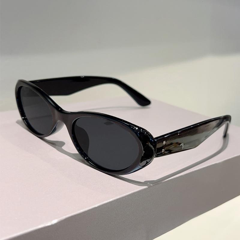 

KAMMPT Cute Oval Sunglasses 2025 Women Fashion Vintage Candy Color Rim Shades Trendy Brand Design Travelling Decor Sun Glasses as picture shows