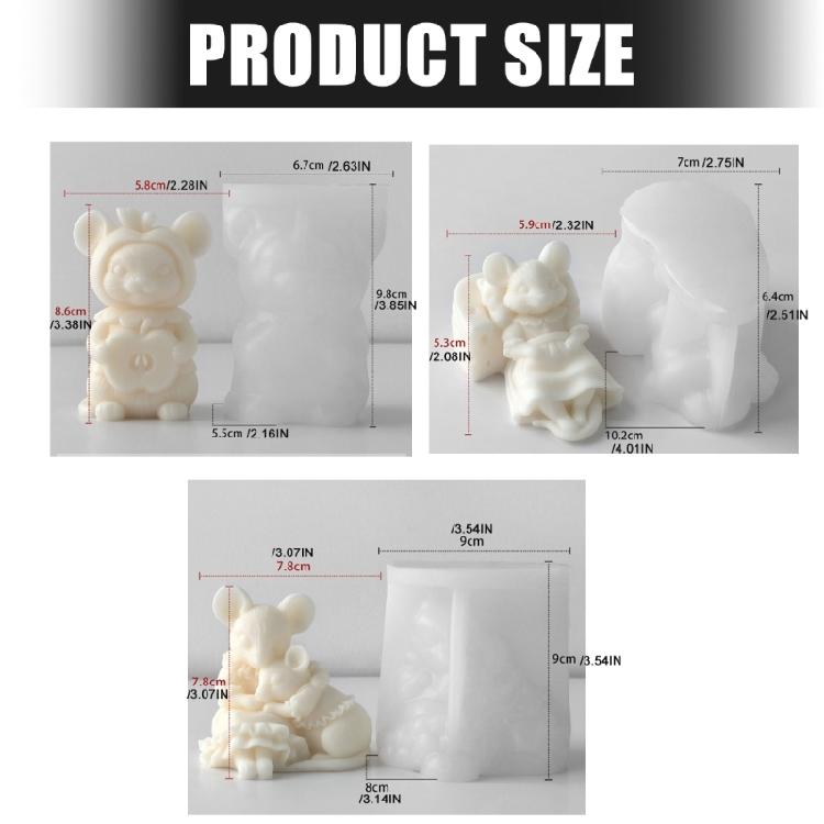 Food Grade Mouse Shaped Flexible Forms Set Of 3 For Creative DIY Projects And Home Improvement
