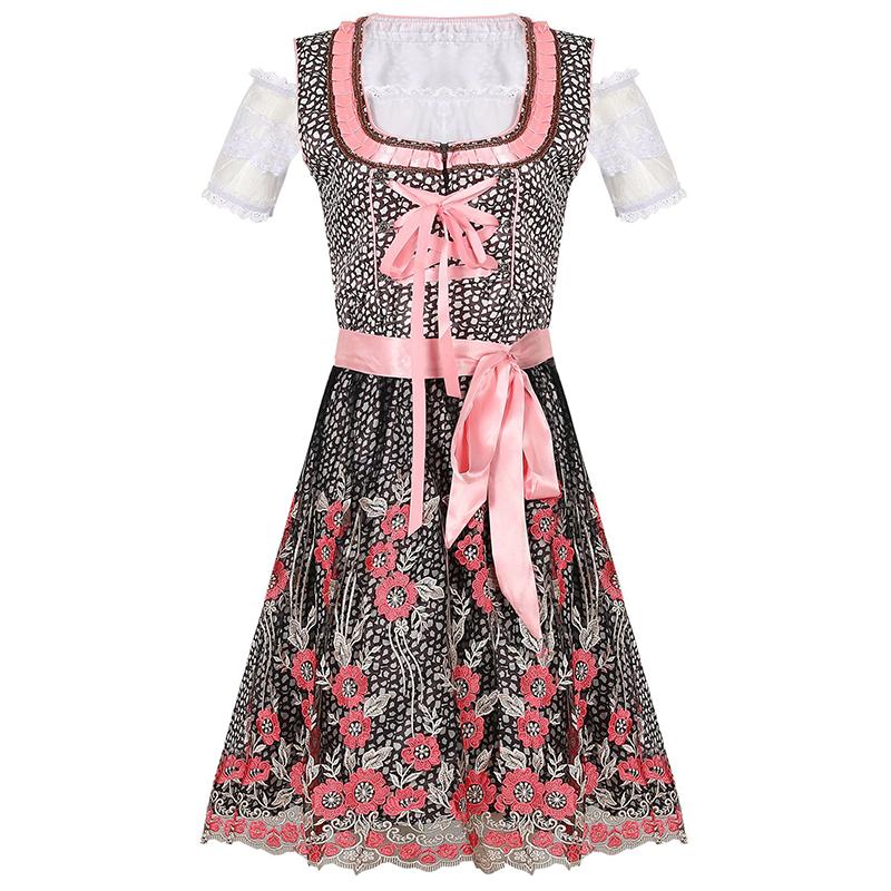 

Dress Women Dirndl German Oktoberfest Bavarian Beer Wench Costume Maid Cosplay 3XL червоний