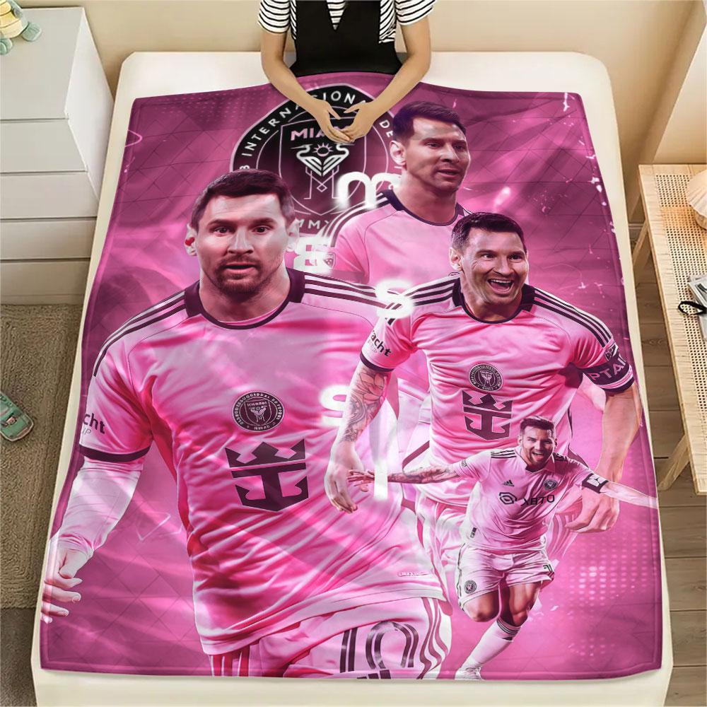 1PC Lionel Messi Patterned Flannel Blanket Suitable For All Seasons for Home Decor Warmth and Comfort Gifts Holiday Present