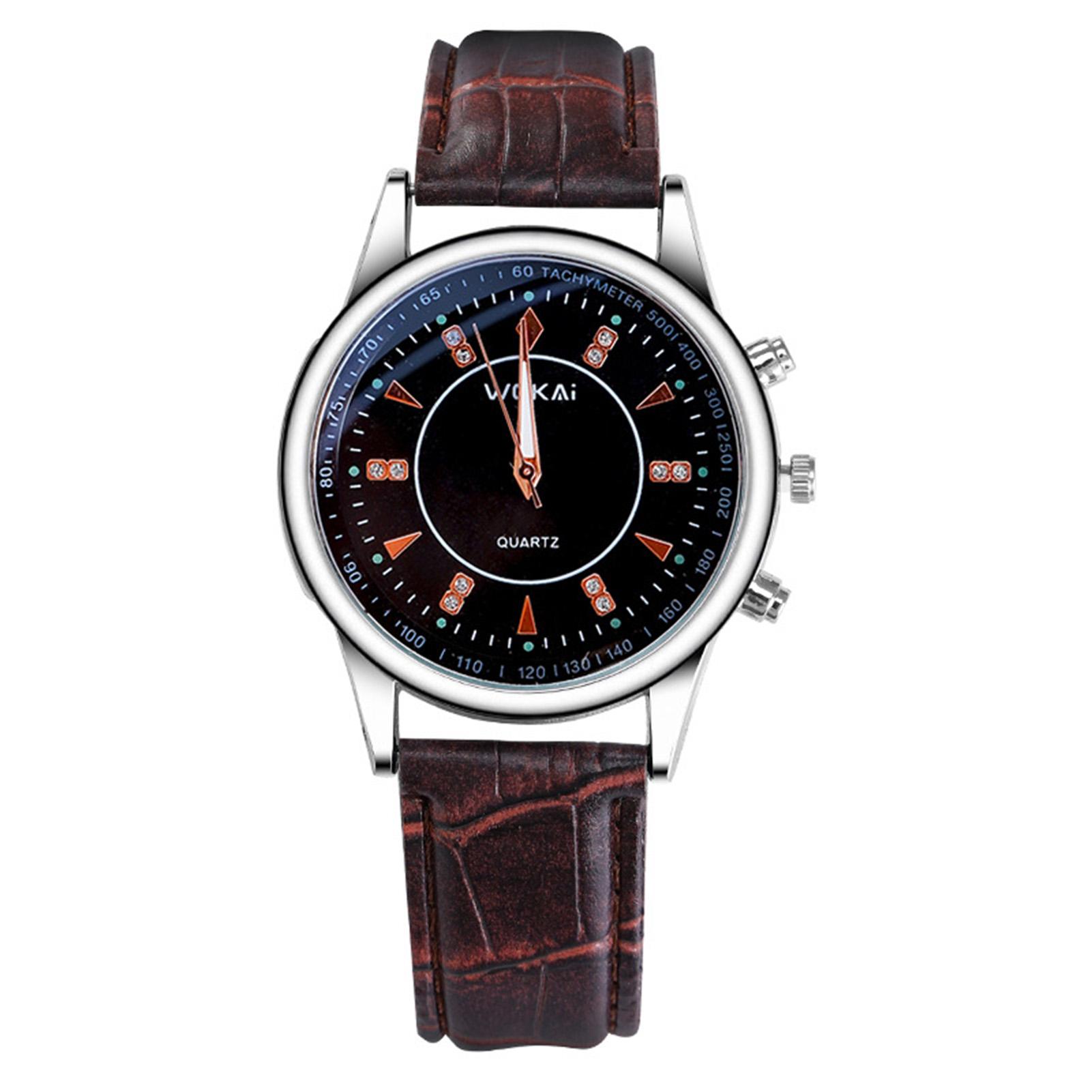 

Мужские деловые кварцевые часы Кожаный ремешок Модные классические наручные часы Минималистичные кварцевые часы для офиса Подарки для джентльмена коричневый