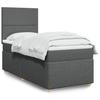 Vidaxl Continental Bed with Mattress, Dark Grey Fabric 90X190 Cm