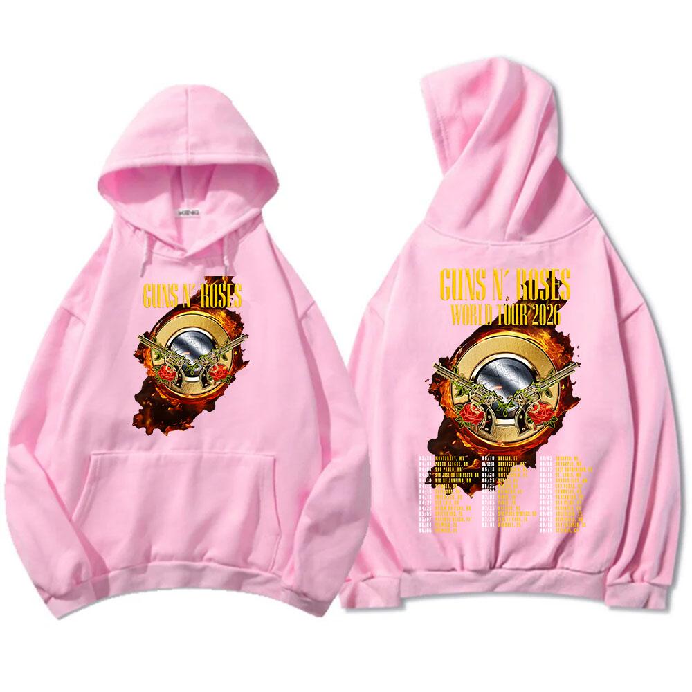 GUNSN' ROSES World Tour 2026 Hoodies Winter Long Sleeve Fashion Hooded Sweatshirts Hip Hop Unisex Streetwear Fleece Men Clothing