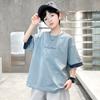 Short Sleeved Boys' T-shirt Summer Thin Version 2026 New Children's Summer Outfit Half Sleeved Pure Cotton Big Boy's Top