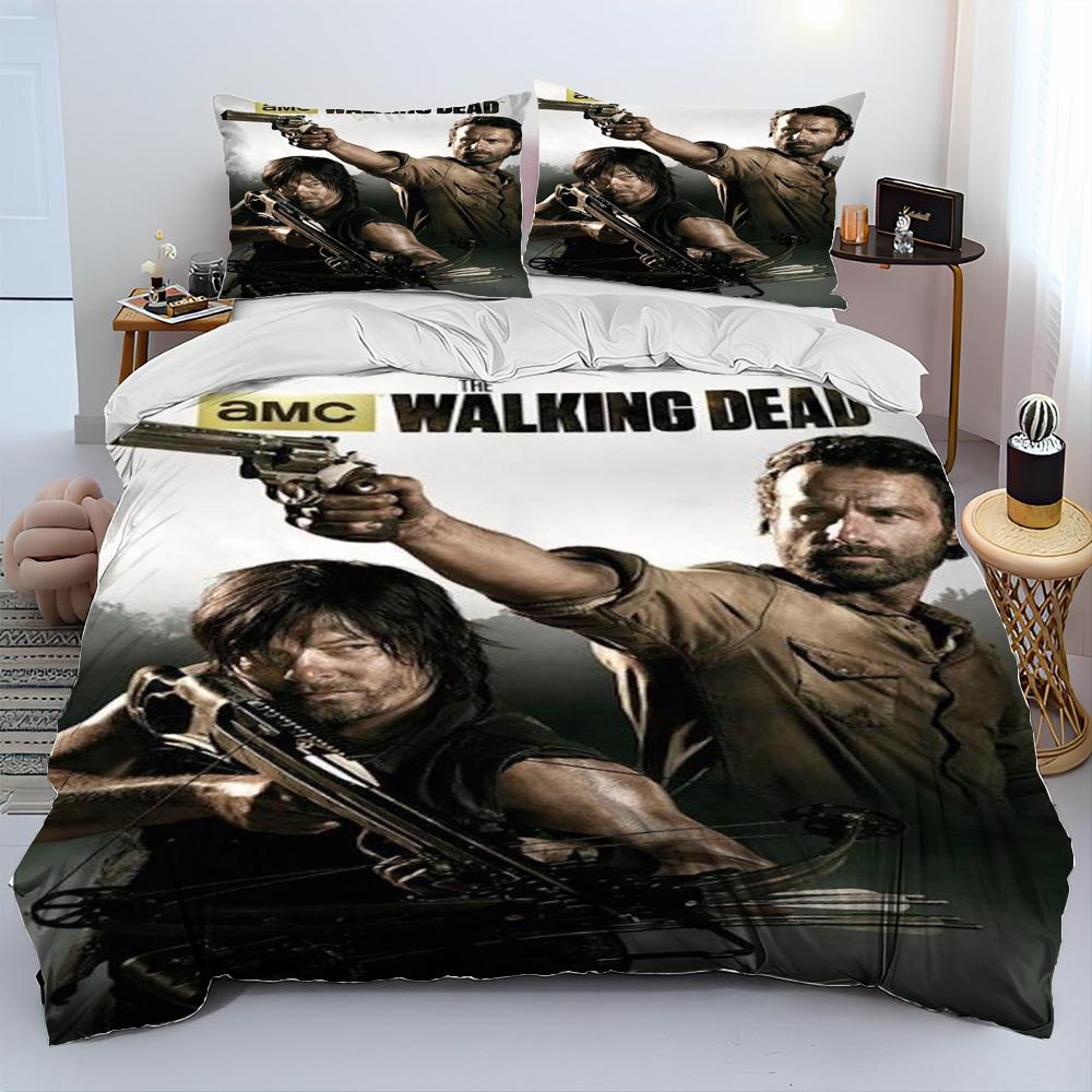 Skräck TV The Walking Dead Lincoln Påslakan Sängkläder Set Påslakan Sängset Täcke Örngott King Queen Storlek Sängkläder Set