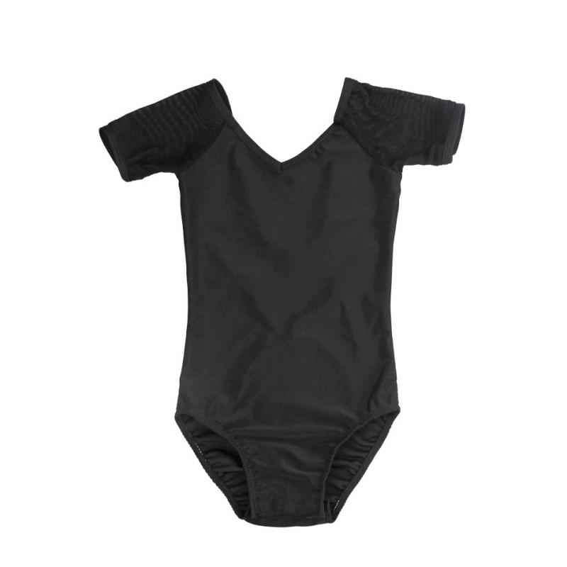 Kinder Mädchen Einteilige Tanz Gymnastik Trikots Elegante V-ausschnitt U-Rücken Ballett Body Temperament Mesh Patchwork Dancewear