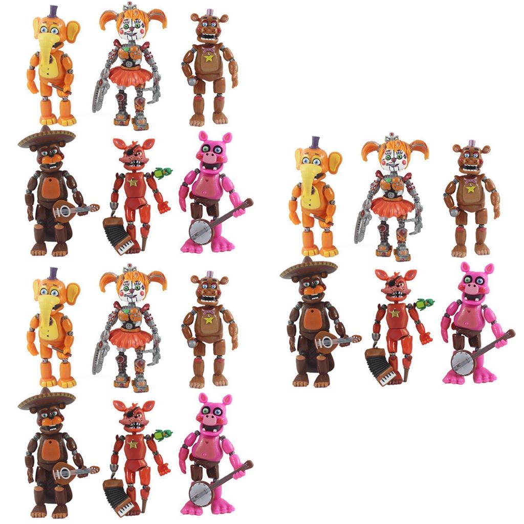 Sześcioczęściowy zestaw sześciu świecących figurek akcji Five Nights At Freddy's z ruchomymi stawami dla dzieci