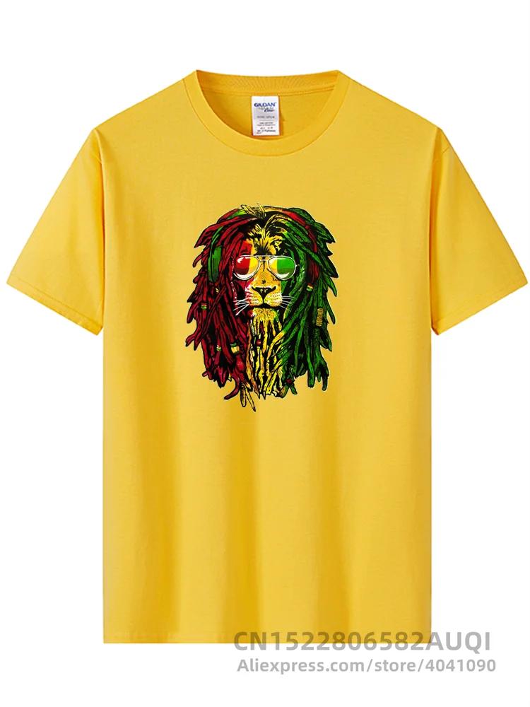 T-shirt High Quality 100% Cotton Funny Lion Print T Shirt Casual Loose Short Sleeve Tshirt O-neck T-shirt Tee