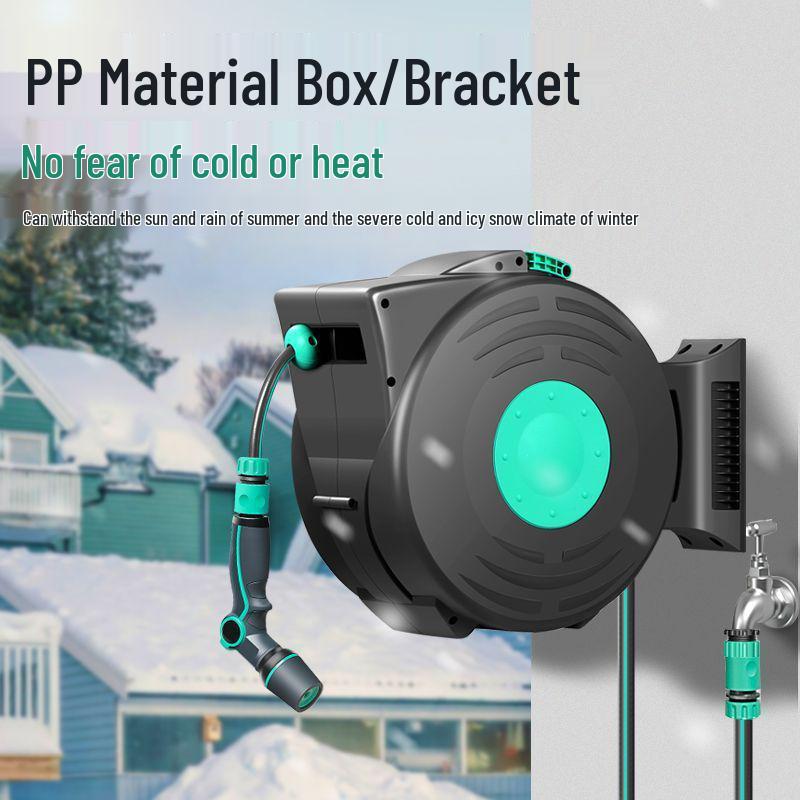 Telescopic Car Wash & Garden Hose Reel with High-Pressure Water Gun and Automatic Retractable Storage