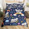 Kids Cute Koala Duvet Cover Microfiber Girls Cartoon Animal Bedding Set Twin King Australia Wild Animals Floral Comforter Cover