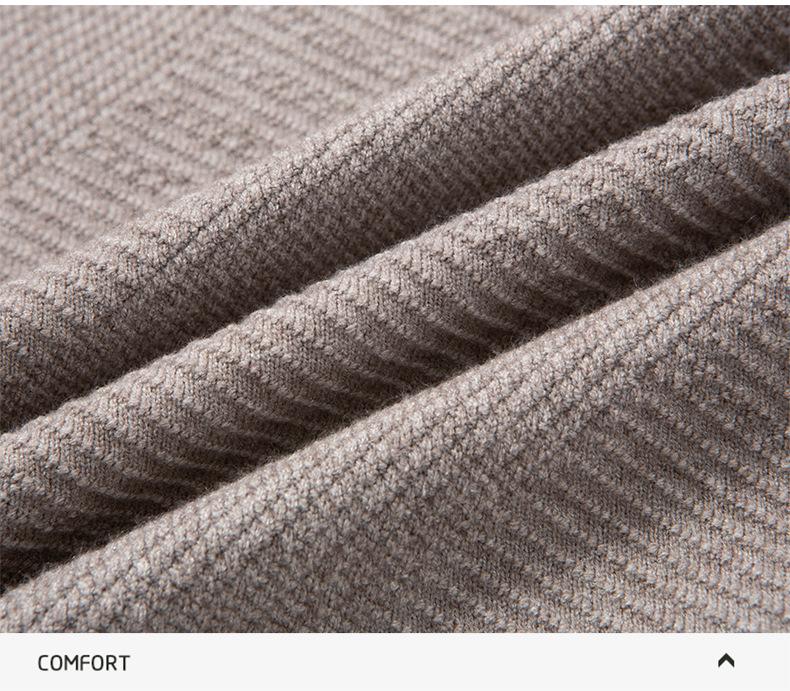 Men's High Collar Jacquard Knit Sweater - Autumn/Winter Business Casual