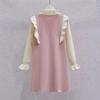 Girls' Autumn/Winter Pearl-Collar Sweater Dress - Fashionable Knit for New Year's Celebrations!