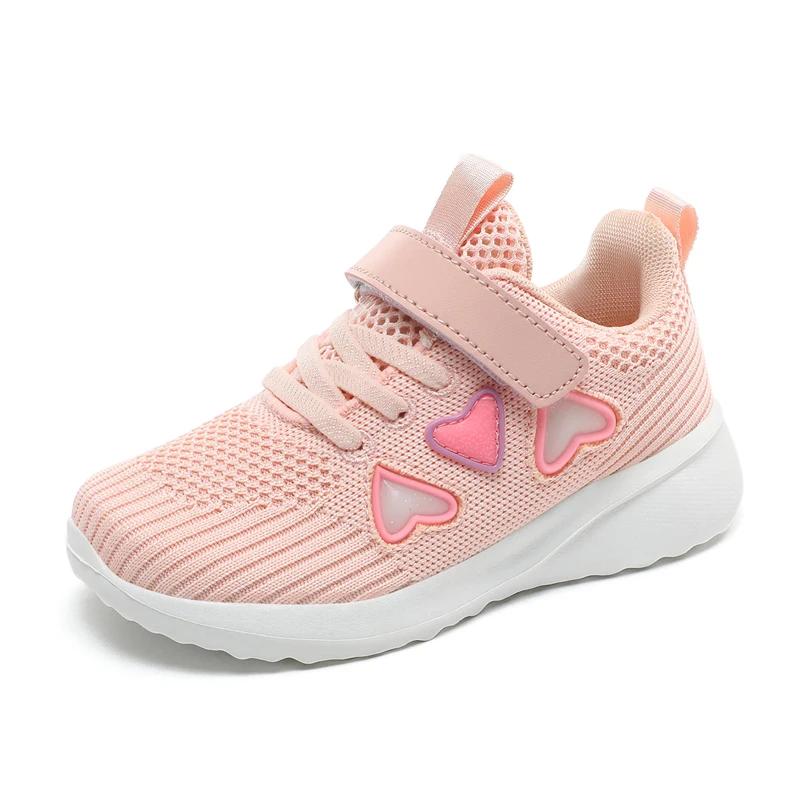

New Girls Fashion Casual Shoes Spring Children s Mesh Breathable Sneaker Cute Pink Flat Shoes Lightweight Comfortable Footwear 28
