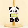 Charming Panda Keychain Plush Short Plush Stuffed Animal Bag Accessory