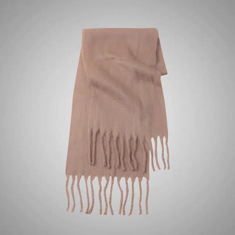 

Scarf imitation cashmere scarf solid color fringed shawl winter cold and warm versatile scarf 200cm*40cm290g королівський синій колір