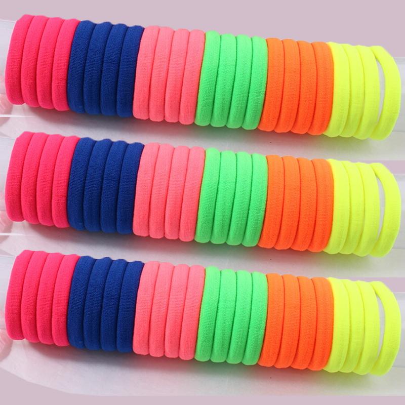 

Thicken Colorful Basic Nylon Ealstic Hair Ties for Girls Ponytail Hold Scrunchie Rubber Band Kid Fashion Baby Hair Accessories 200pcs