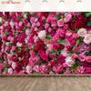 1pc, 2D flat, polyester floral banner - fiery pink and red rose background - photo background, anniversary, general use, wsj