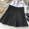 Fitted Short Skirt High-waisted Skirt Grey Wool Skirt for Women Autumn Winter Petite Casual All-match Versatile Pleated Skirt A-line