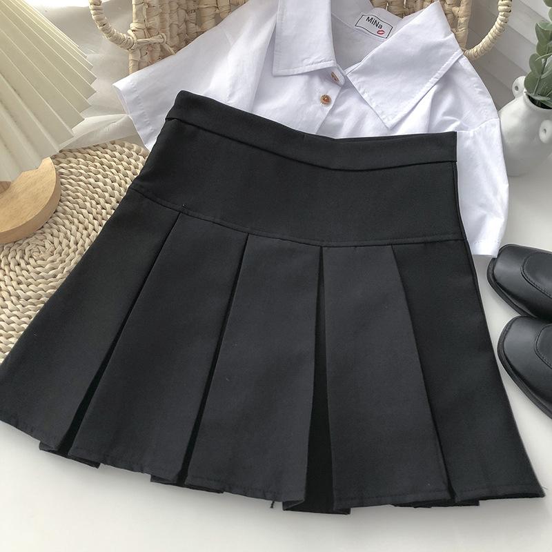 

Прилегающая короткая юбка Юбка с высокой талией Серая шерстяная юбка для женщин Осень Зима Маленького роста Повседневная Универсальная Плиссированная юбка А-силуэта XS