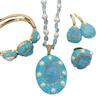 2025 New freshwater pearl natural stone inlaid fashionable light luxury vintage jewelry set for women