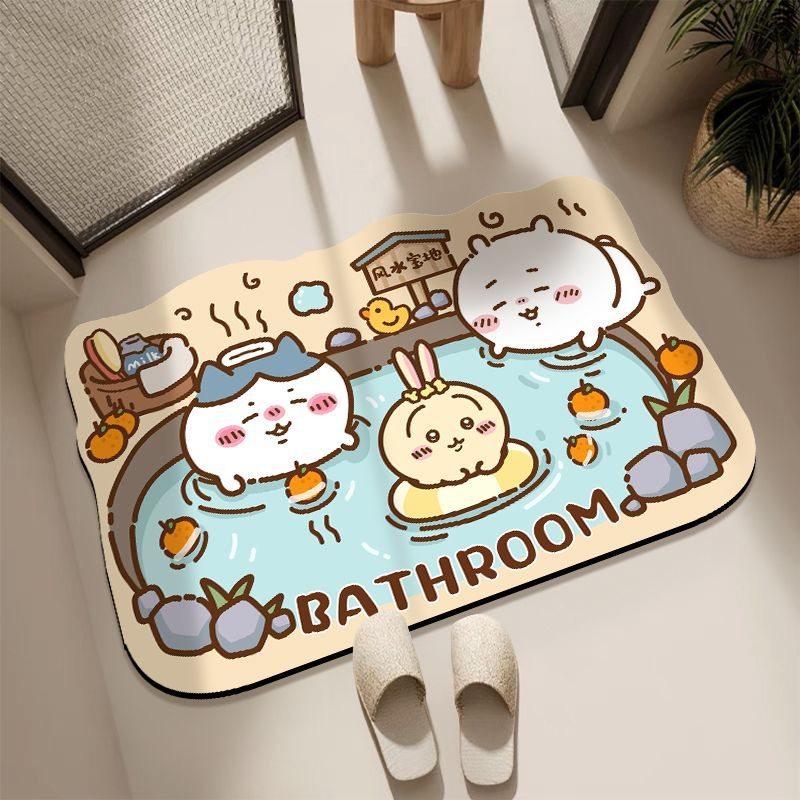 Floor Mat Bathroom Absorbent Non-slip Mat Cartoon Cute Special-shaped Foot Mat Household Non-slip Mat Washable Diatom Mud Floor Mat