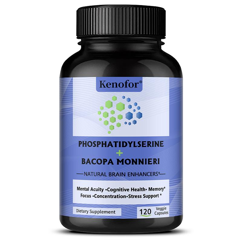 Phosphatidylserin & Bacopa Monnieri Extrakt Vegetarische Kapseln, Kräuter-Nahrungsergänzungsmittel, 120 Kapseln