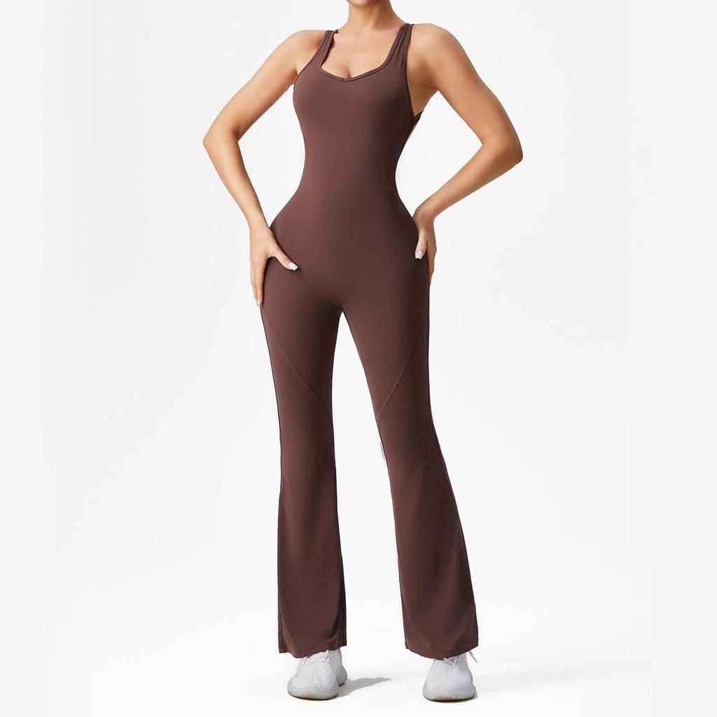 Slimming Yoga Dance Jumpsuit: Body-Shaping, Hip-Lifting, Micro-Flare Fitness Wear