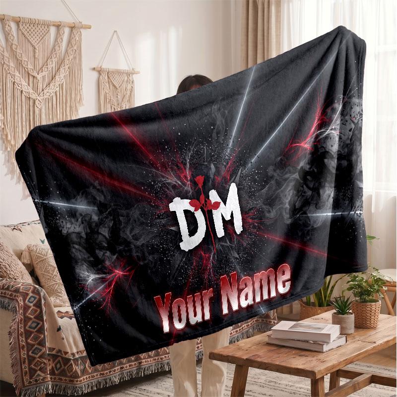 Depeche Mode Flanelldecke, Personalisierbarer Text mit Namen, Weiche Überwurfdecke, Heimdekoration, Geschenk