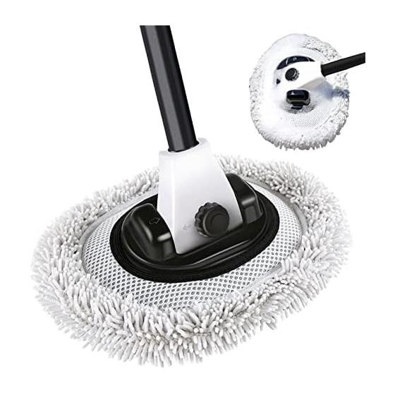 15 Bend Car Wash Brush Car Wash Mop 112cm Stretchable Sponge Mop Soft Ultra-Fine Fiber Car Wash Tools Wet and Dry Use Scratch Prevention Water