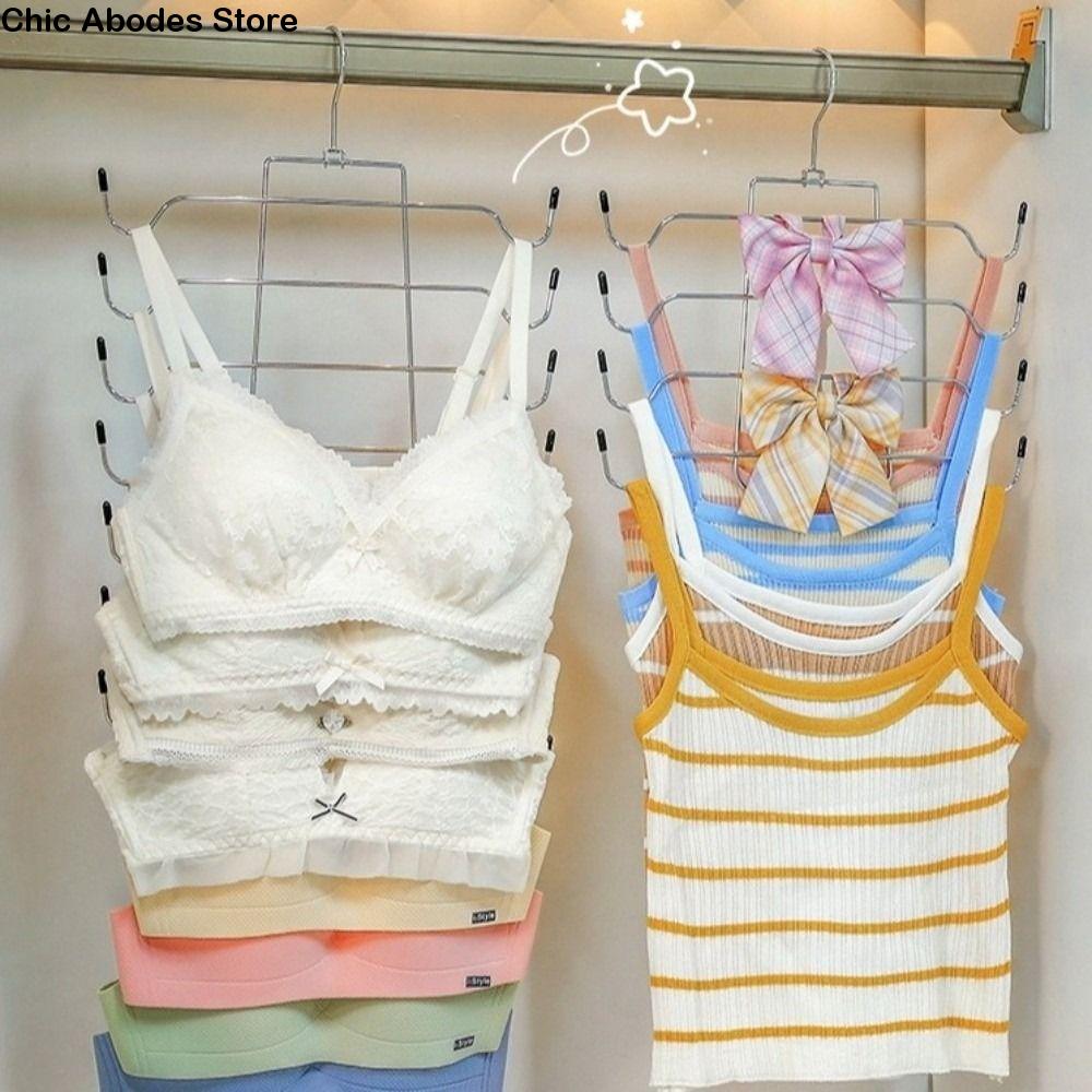8 Tier Underwear Hanger Stainless Steel Seamless Design Bra Tank Top Hangers Foldable Display Closet Organizers Trouser Racks