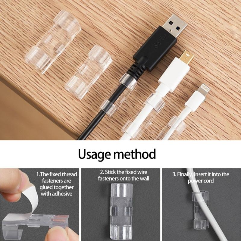 Adjustable Cord Clip Wire Holders No Drill Installation Reusable Cable Organizers Plastic Cable Clip For Desk Wall Car