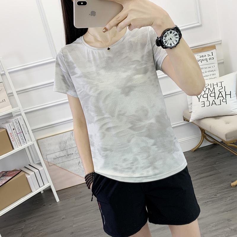 

2024 Женский спортивный комплект из быстросохнущего ледяного шелка с коротким рукавом - Незаменим для летней езды на велосипеде и пеших походов. XXXL