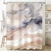 Soft Watercolor Shower Curtain for Bathroom Decor Waterproof Non-slip Printed in Neutral Colors