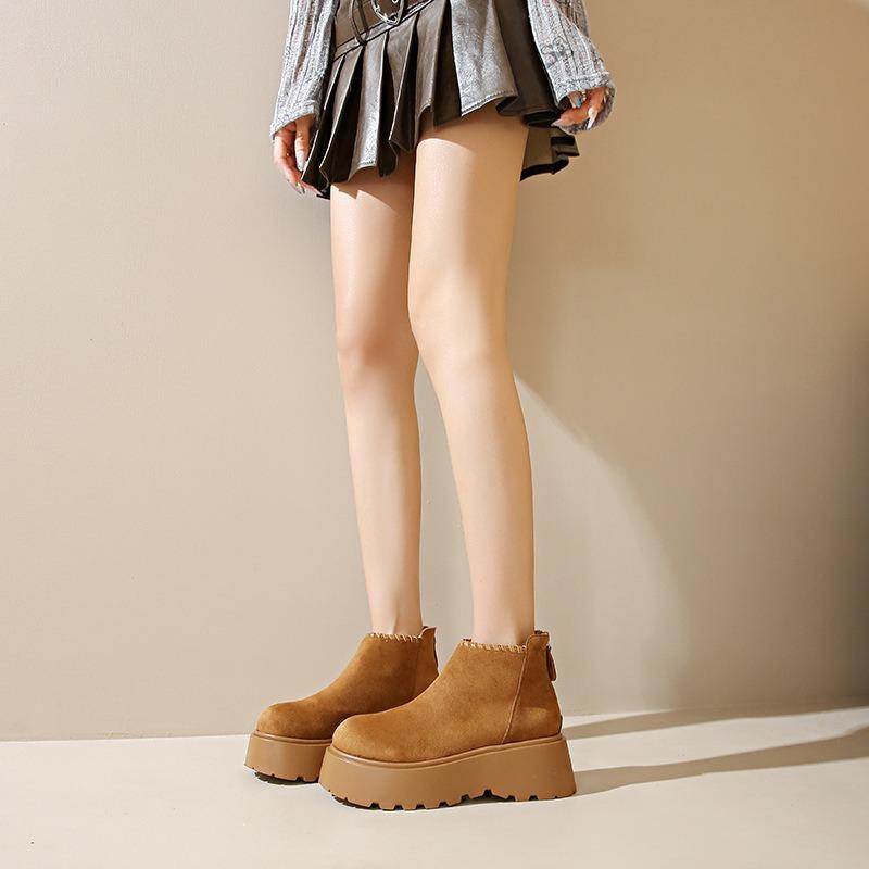 Thick-soled Martin Boots Women's Autumn New Heightening Short Boots Niche Design Versatile Boots