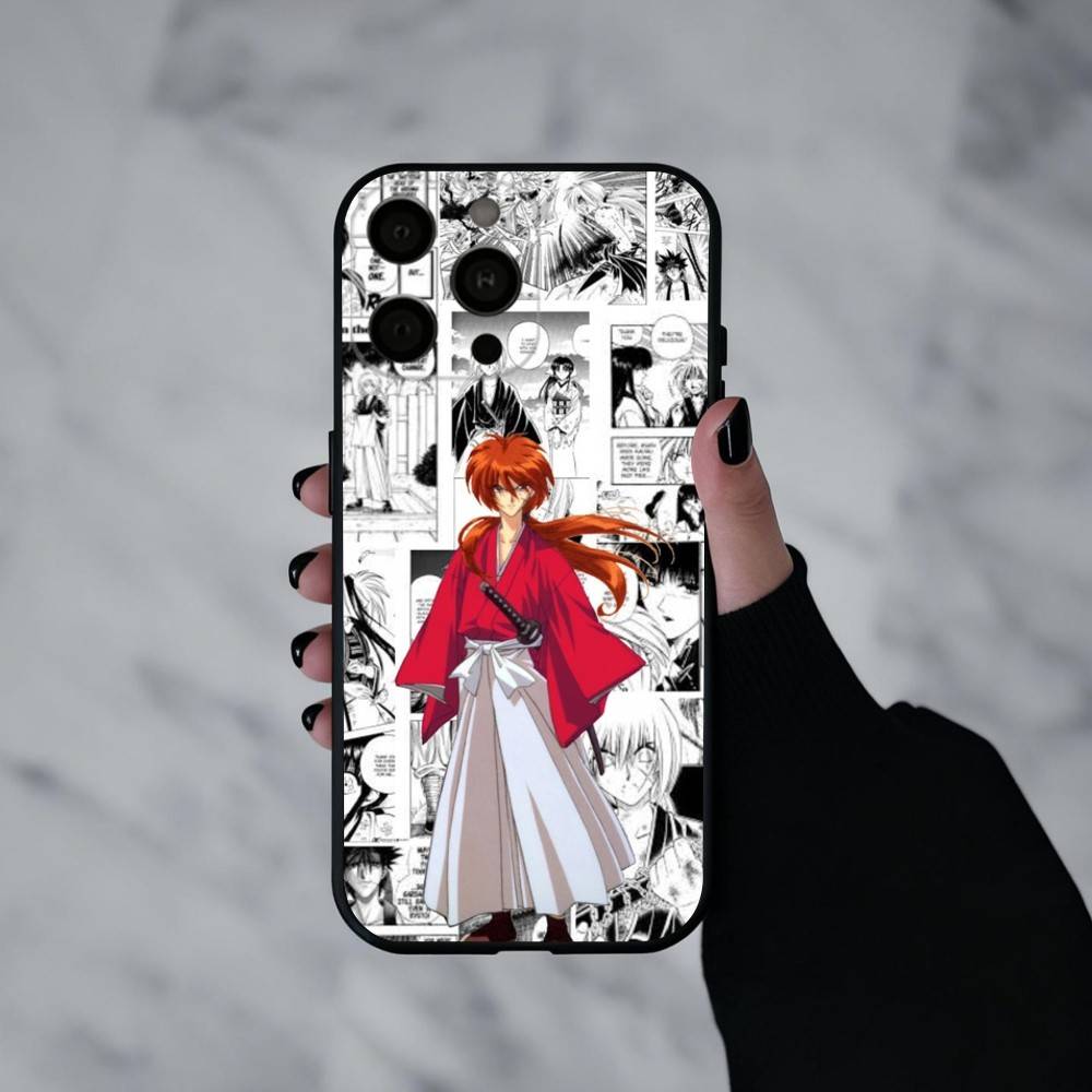 Anime R-Rurouni K-Kenshin-N Phone Case For iPhone 17pro,16,15,14,13,12,11 Plus,Pro Max,XS,Soft Silicone Black Cover