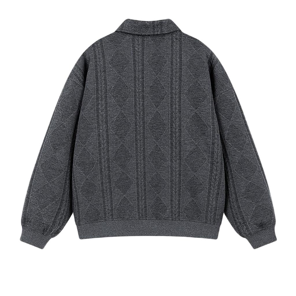 Men's Loose Casual All Stand Collar Hoodie American Retro Solid Color Lapel Long-sleeved Hoodie