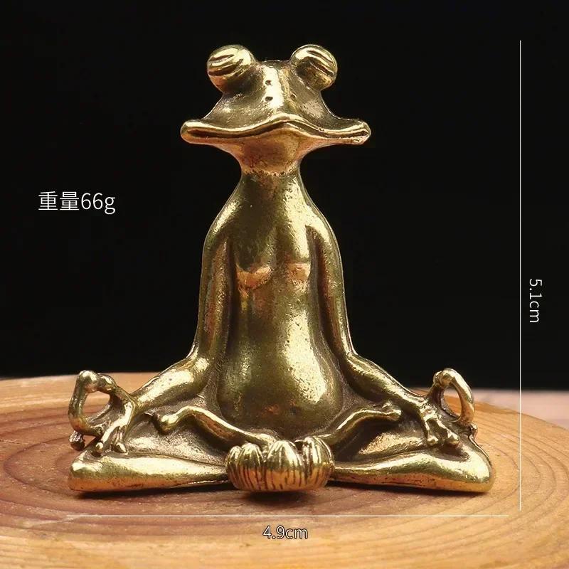 

Декор для дома Креативные подарки Медные украшения в виде медитирующей лягушки Латунная статуэтка сидящей в медитации Бронзовая фигурка чайного питомца Подставка для благовоний A