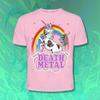 Maglietta Unicorno Death Metal, T-shirt Pastello Gotica Rosa