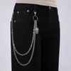 Trendy Skull Pendant Hip Hop Metal Waist Chain for Men & Women - Cool Streetwear Denim Pants Accessory