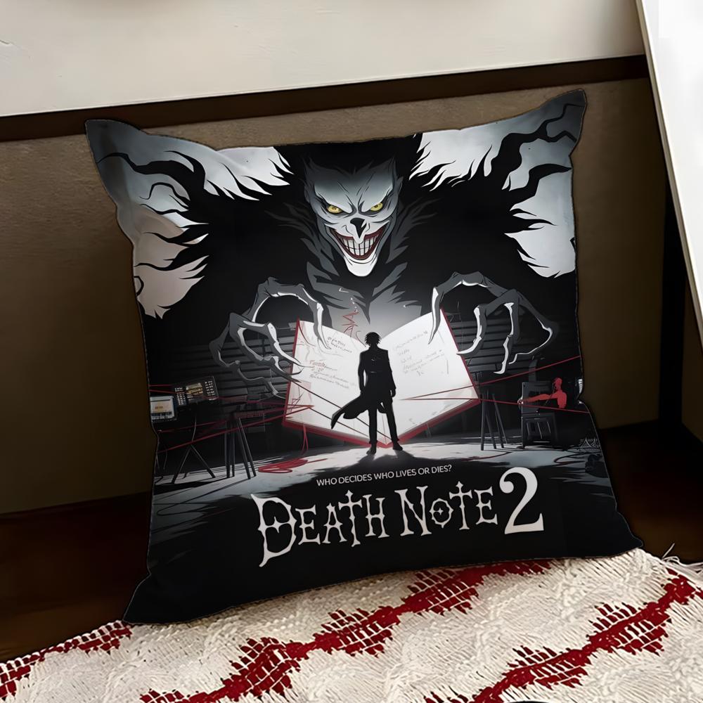 Anime DDeath NNote Cushion Cover Reversible Soft Durable Pillow Cover Home Car MultiScene Use for Daily Comfort